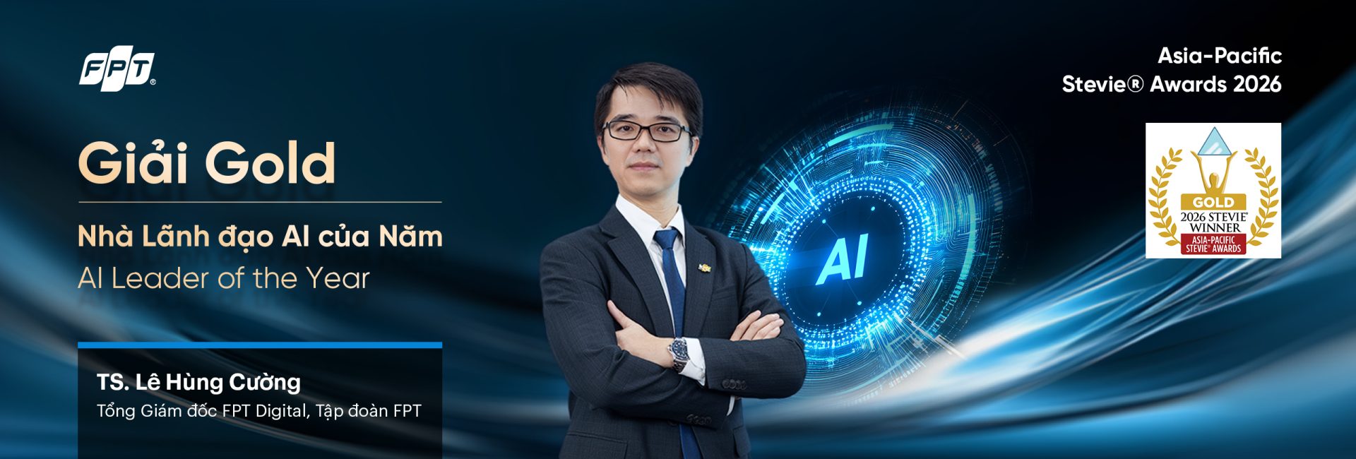 Tổng Giám đốc FPT Digital được vinh danh Nhà Lãnh đạo AI Xuất sắc của Năm tại Giải thưởng Asia-Pacific Stevie® Awards 2026