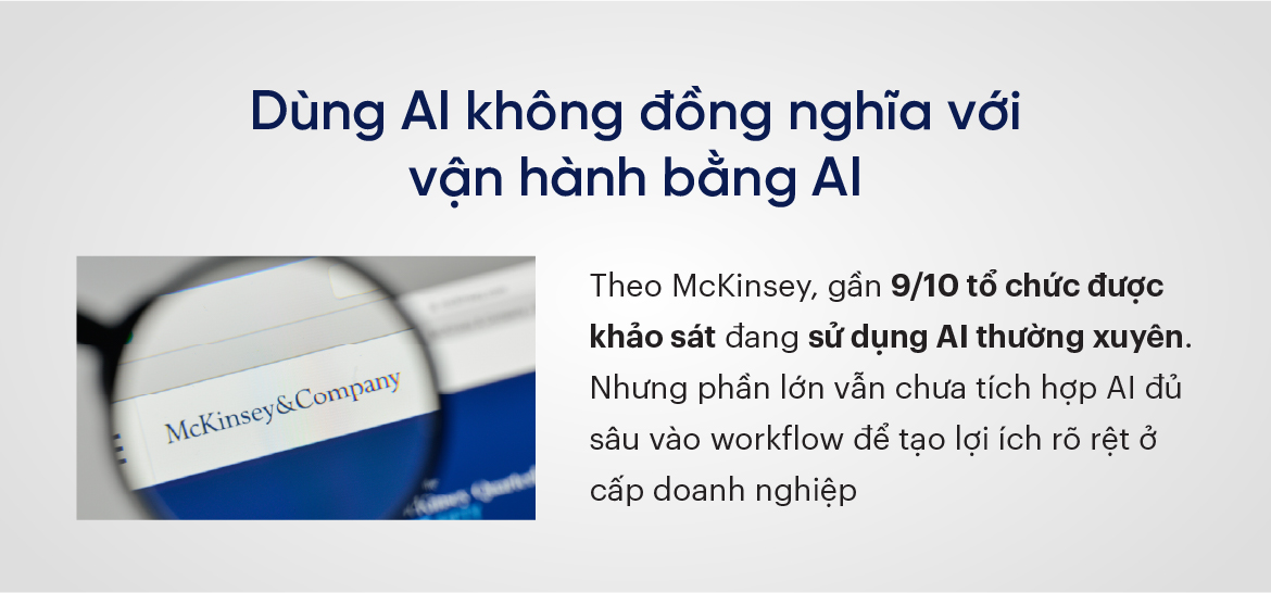 Dùng AI không đồng nghĩa với vận hành bằng AI